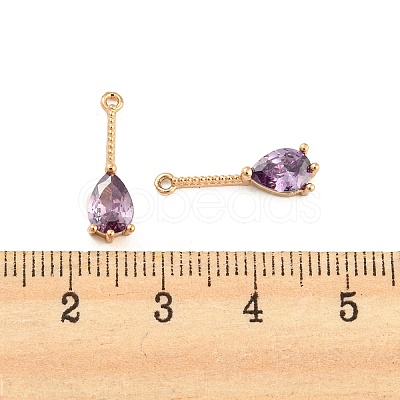 Brass with Cubic Zirconia Pendants KK-Z035-01A-1