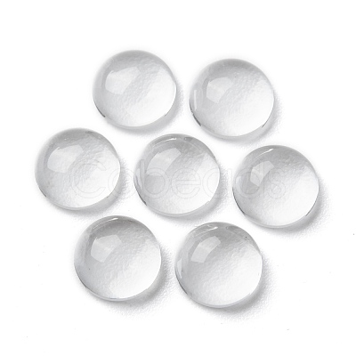 Transparent Half Round Glass Cabochons X-GGLA-R027-8mm-1