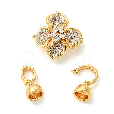 SHEGRACE Brass Micro Pave Clear Cubic Zirconi Fold Over Clasps XGRQ6B151-888G-1