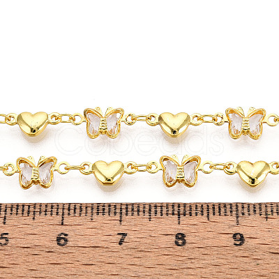 Brass Glass Link Chains CHC-T018-15C-G-1