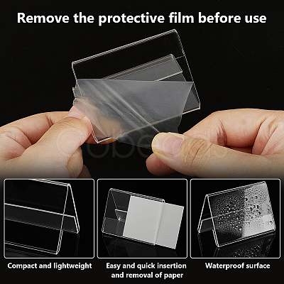 V-Shaped Transparent Acrylic Slant Back Sign Holder ODIS-WH0030-146-1