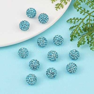 Polymer Clay Rhinestone Beads RB-H258-HD10mm-202-1