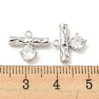 Brass Micro Pave Cubic Zirconia Charms KK-Q809-13P-1