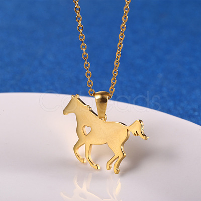 Cute Cartoon Animal 304 Stainless Steel Pendant Necklaces QV5065-17-1