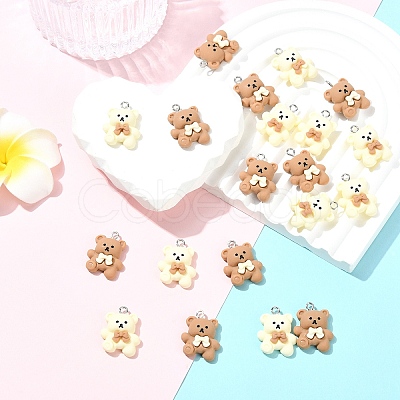 20Pcs 2 Colors Cartoon Resin Pendants RESI-YW0006-30-1