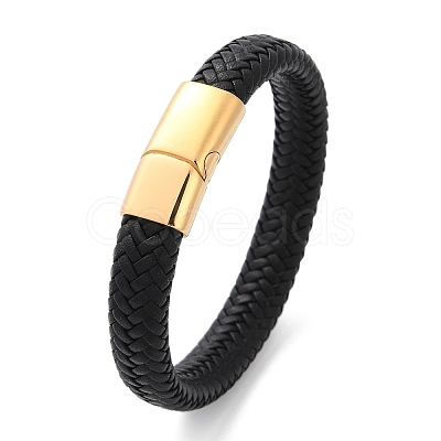 Braided Microfiber Leather Cord Bracelets for Women Men BJEW-D304-05G-02-1