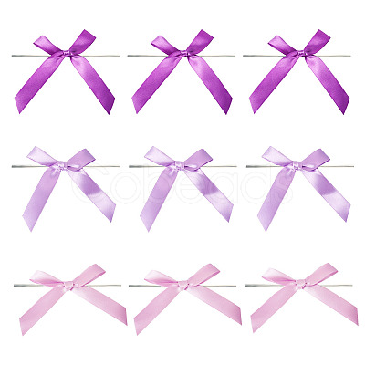30Pcs 3 Colors Polyester Satin Bowknot for Ornament Accessories DIY-TA0010-77A-1