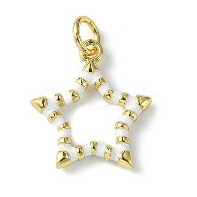 Rack Plating Eco-Friendly Brass Enamel Pendants KK-K332-01-1