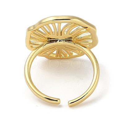 Rack Plating Brass Cuff Finger Rings for Women RJEW-C114-18A-G-1