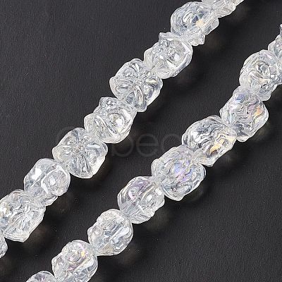 Transparent AB Colored Plated Electroplate Glass Beads X1-GLAA-P028-AB01-1