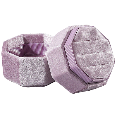 Velvet Cover Plastic Couple Ring Box VBOX-WH20003-001J-1
