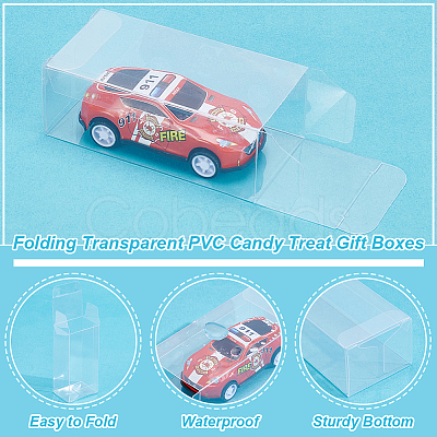 200Pcs Folding Transparent PVC Candy Treat Gift Boxes CON-WA0001-02-1