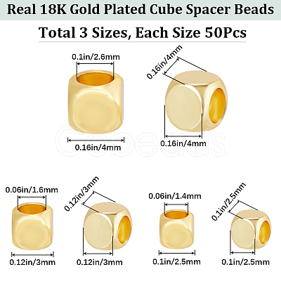 CREATCABIN 150Pcs 3 Style Brass Beads KK-CN0002-71G-1