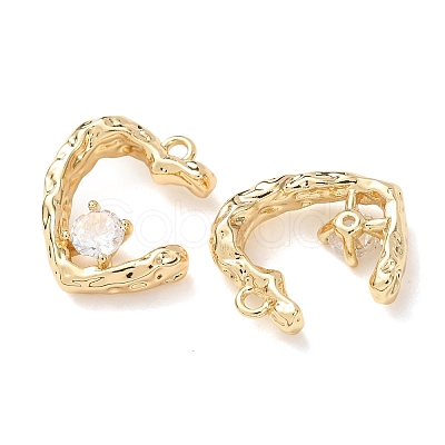 Brass Micro Pave Cubic Zirconia Pendants KK-A295-02A-G-1