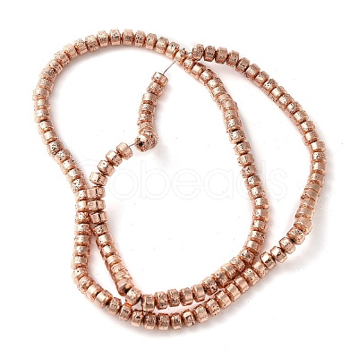 Electroplated Natural Lava Rock Beads Strands G-L606-C02-01E-1
