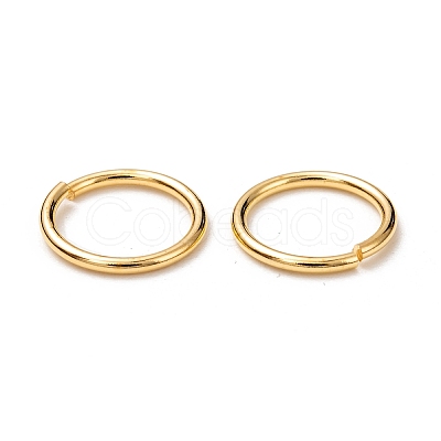 Brass Open Jump Rings KK-M165-10mm-01G-RS-1