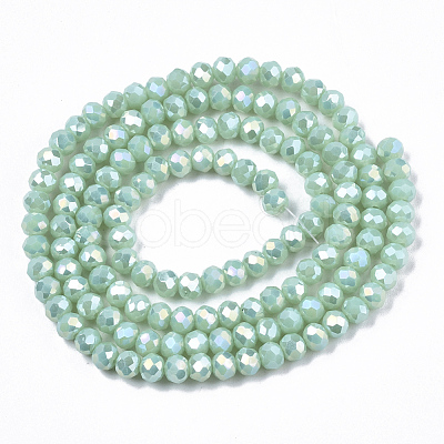 Electroplate Glass Beads Strands EGLA-A034-P10mm-B16-1