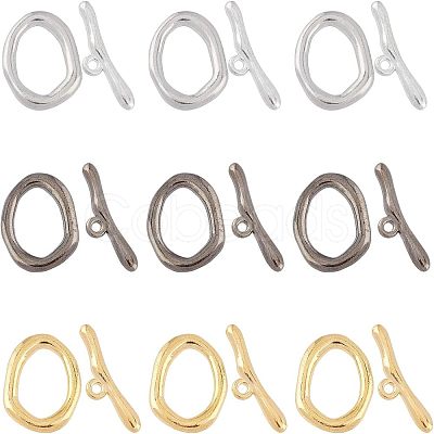 5 Colors Alloy Toggle Clasps PALLOY-FH0001-30-RS-1