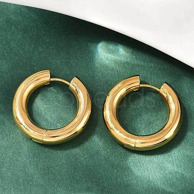 202 Stainless Steel Polishing Hoop Earrings EJEW-M106-02G-05-1