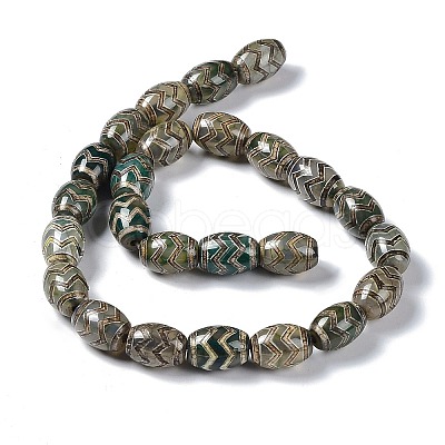 Tibetan Style dZi Beads Strands TDZI-E005-01C-1