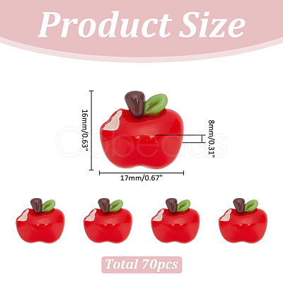 70Pcs Opaque Resin Cabochons RESI-ME0001-25-1