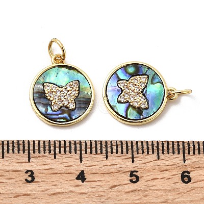 Brass Micro Pave Cubic Zirconia Pendants KK-K384-22A-G-1