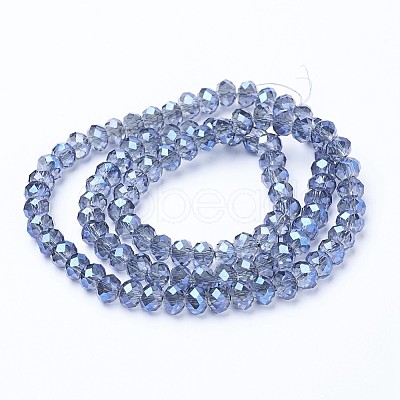 Electroplate Transparent Glass Beads Strands EGLA-A034-T8mm-Y04-1