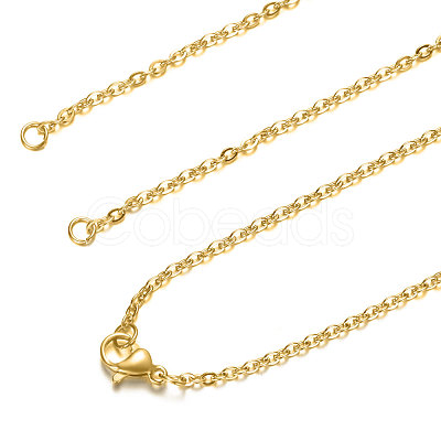 304 Stainless Steel Cable Chain Necklace Making STAS-T040-PJ209-2-36-1