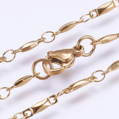 304 Stainless Steel Chain Necklaces STAS-P164-08G-1