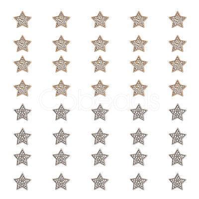 40pcs 2 Colors 1-Hole Alloy Rhinestone Shank Buttons BUTT-FH0001-005-1