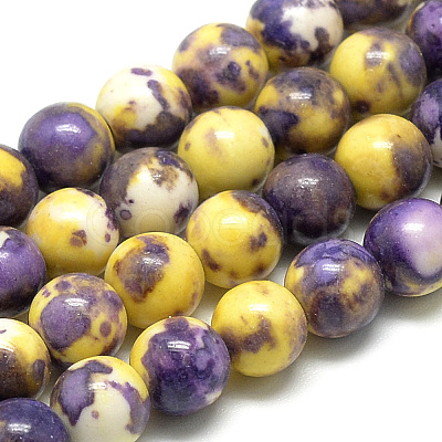 Synthetic Ocean White Jade Beads Strands G-S254-6mm-C08-1