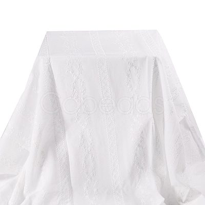 Floral Embroidered Cotton Fabric DIY-WH0786-55-1