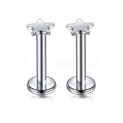 Star Stainless Steel Internally Threaded Labrets WG955BE-03-1