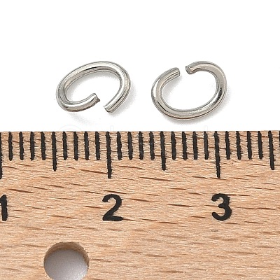 Tarnish Resistant Oval 304 Stainless Steel Open Jump Rings STAS-R067-01-1