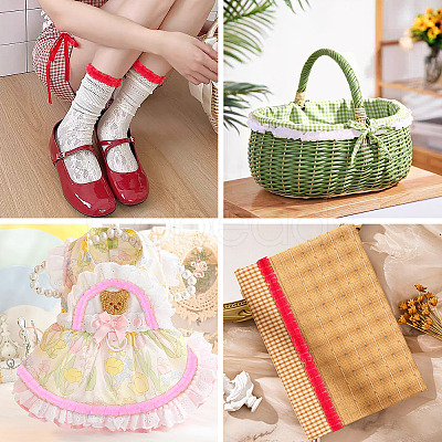 10M Double Layer Polyester Lace Ribbon OCOR-TA0004-14I-1