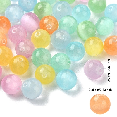 40Pcs 8 Colors Natural Selenite Beads G-YW0002-24-1