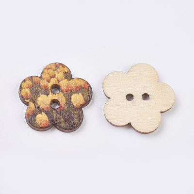 Printed Wooden Buttons BUTT-K007-06-1