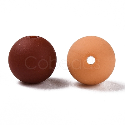 Rubberized Style Imitated Silicone Acrylic Beads MACR-T048-01A-04-1