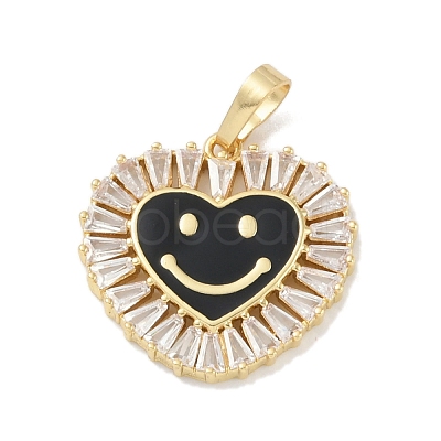Rack Plating Brass Micro Pave Clear Cubic Zirconia Pendants KK-A224-15G-1