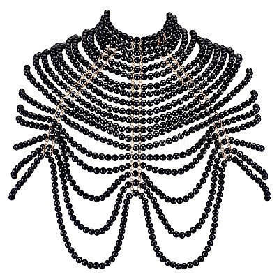1Pc Plastic Imitation Pearl Bra Body Chain AJEW-GA0008-12A-1