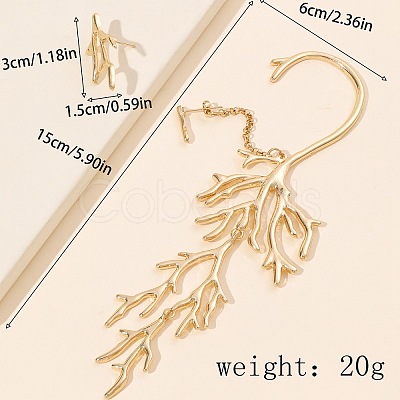 Coral Shape Alloy Dangle Stud Earrings FS-WG5BDD1-01-1