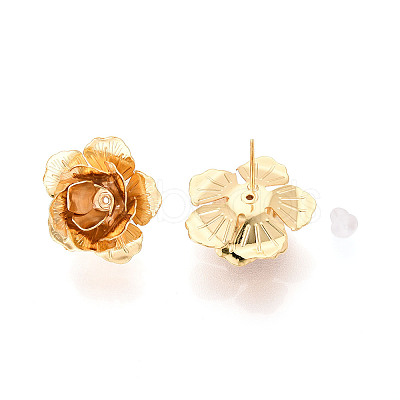 Brass Stud Earring Findings KK-T074-89G-1