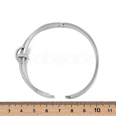 201 Stainless Steel with Rhinestone Bangles for Women LS-BJEW-B138-03P-1