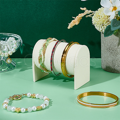 Wood Covered with Velvet Bracelet Display Stands BDIS-WH0003-31-1