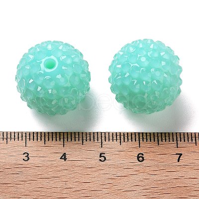 Chunky Resin Rhinestone Bubblegum Ball Beads RESI-S259-A04-1