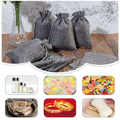 25Pcs Burlap Packaging Pouches Drawstring Bags ABAG-FP0001-02-1