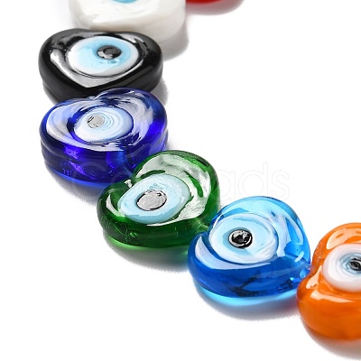 Handmade Evil Eye Lampwork Beads Strands LAMP-E023-07C-09-1