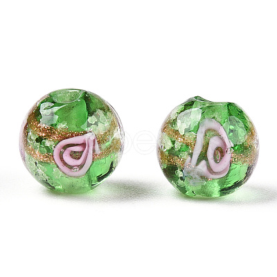 Luminous Handmade Gold Sand Lampwork Beads LAMP-T021-03D-1
