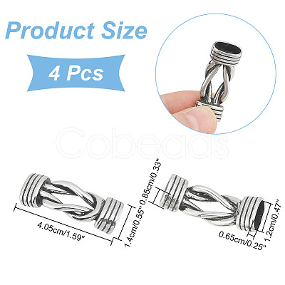 4Pcs Tibetan Style Stainless Steel Connector Charms STAS-AR0001-97-1