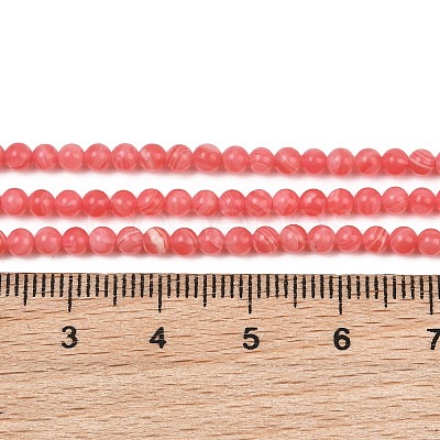 Dyed Synthetic Rhodochrosite Beads Strands GG-CBA0389-A03-3mm-1